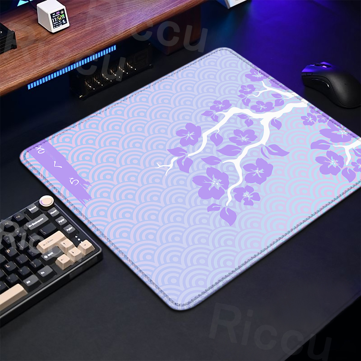 Tradescantia Purple - Paarse Sakura Tafelpad Gaming Muizen Klein