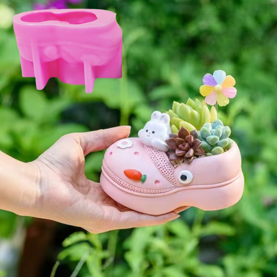 Echeveria Succulent - 3D Dierenslippers Vetplant Bloempot Hars Siliconen
