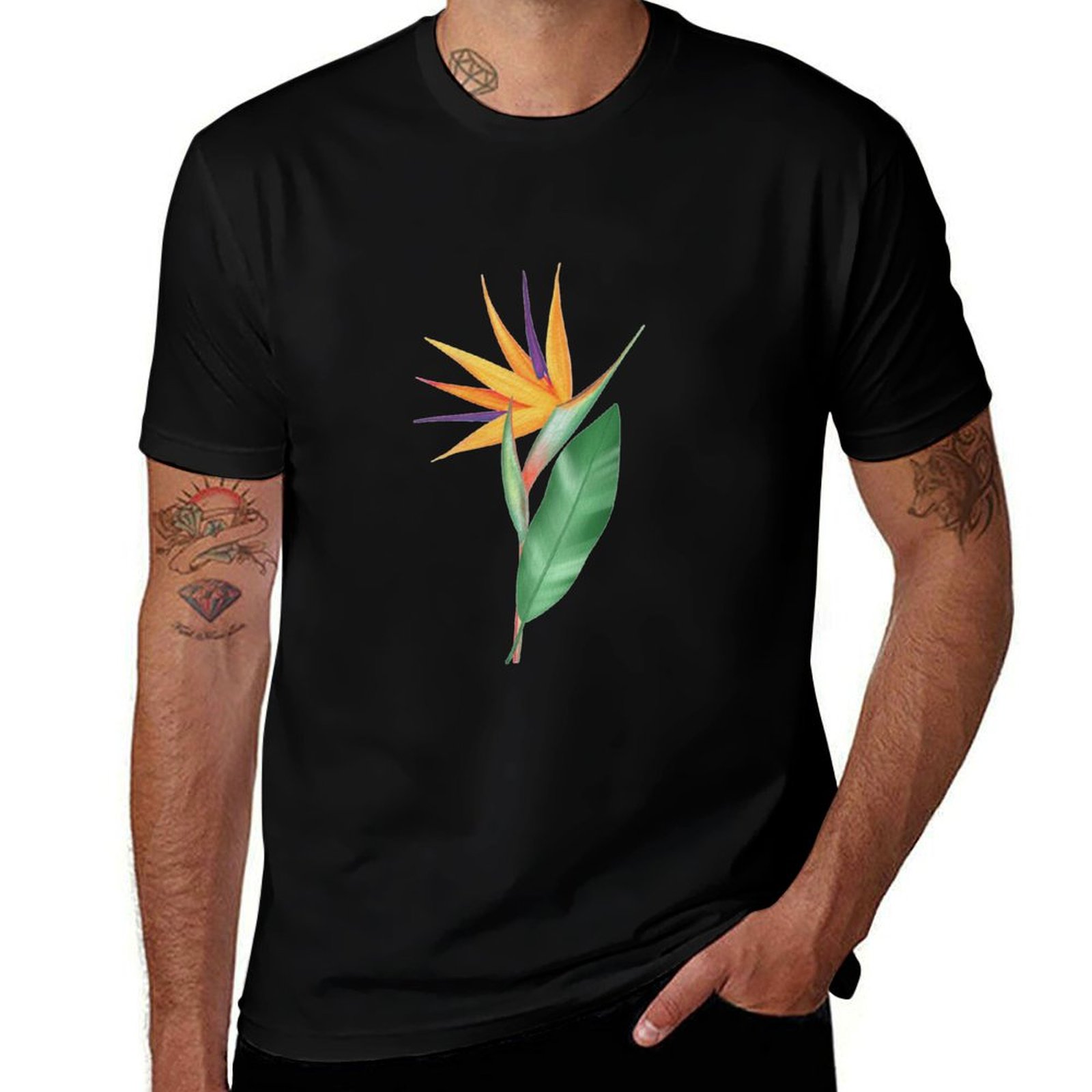 Bird Paradise Strelitzia - Aquarel paradijsvogelbloem of strelitzia reginae T-shirt