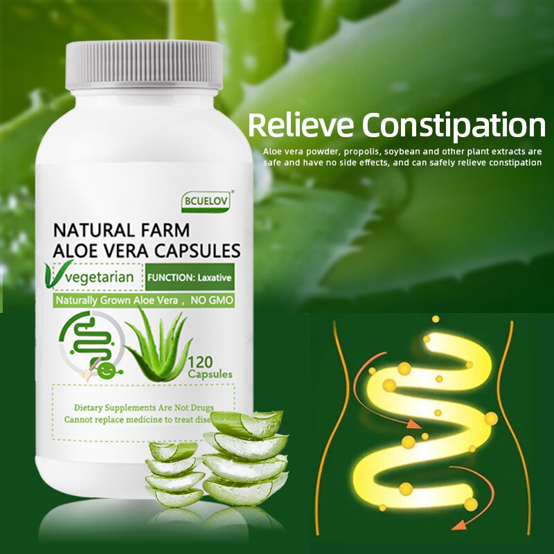 Aloe Vera Pot - Natural Farm Aloë Vera-capsules - Verlicht