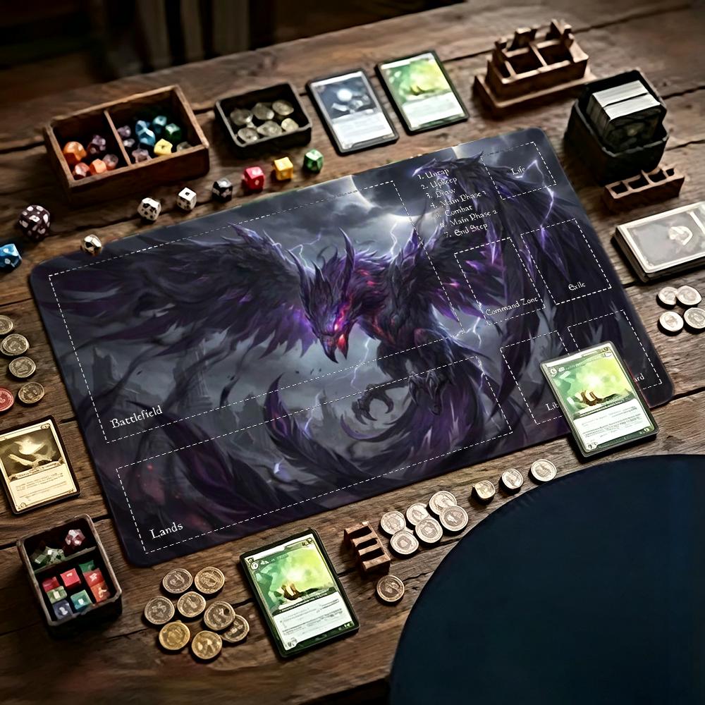 Tradescantia Purple - Donkerpaarse Phoenix Playmat TCG Kaartspelmat Grote