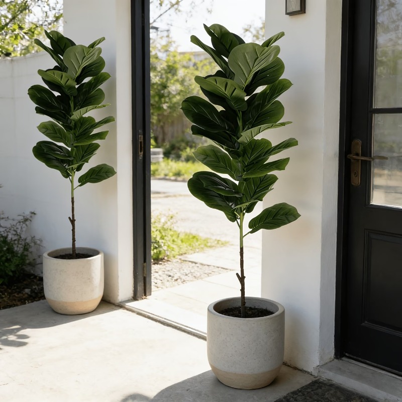 Ficus Lyrata Tree - 1Pc 100cm Kunstmatige Ficus Lyrata Boom,