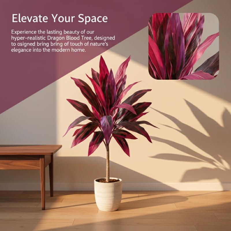 Dracaena Marginata - Grote Kunstmatige Dracaena Marginata Boom 55cm