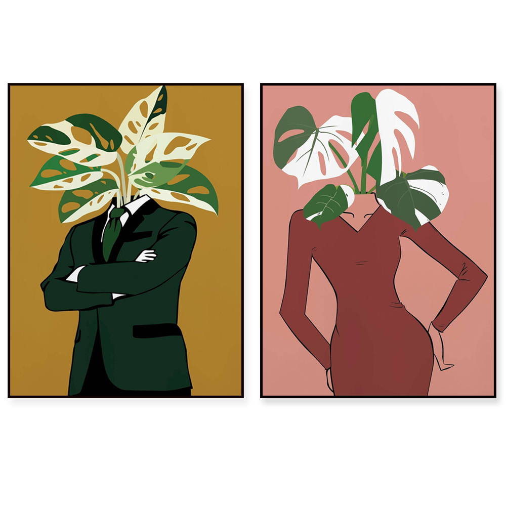Monstera Adansonii - Monstera Albo in een bordeauxrode jurkposter!