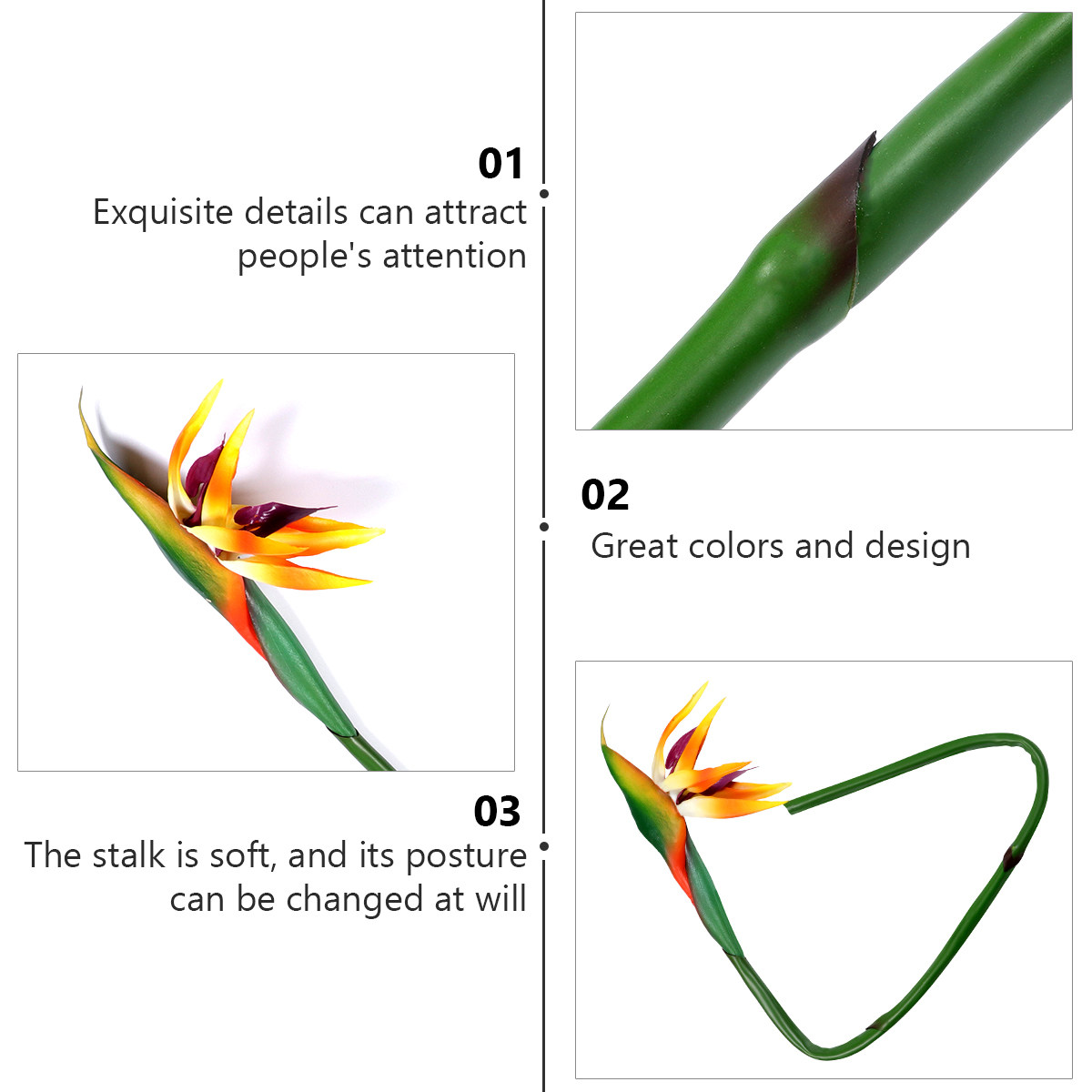 Bird Paradise Strelitzia - Kunstmatige Paradijsvogelplant, Kunstmatige Strelitzia Bloem, Real
